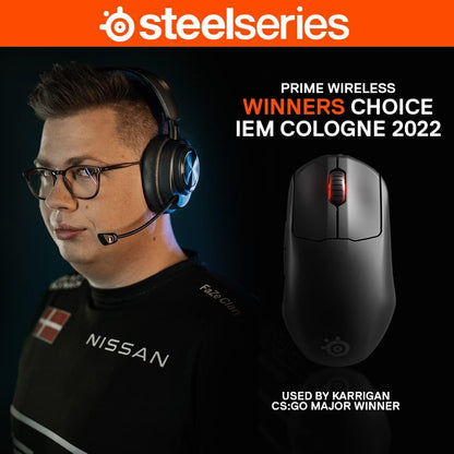 SteelSeries Prime Wireless - Esports Performance Wireless Gaming Mouse – 100 Hour Battery – 18,000 CPI TrueMove Air Optical Sensor – Magnetic Optical Switches