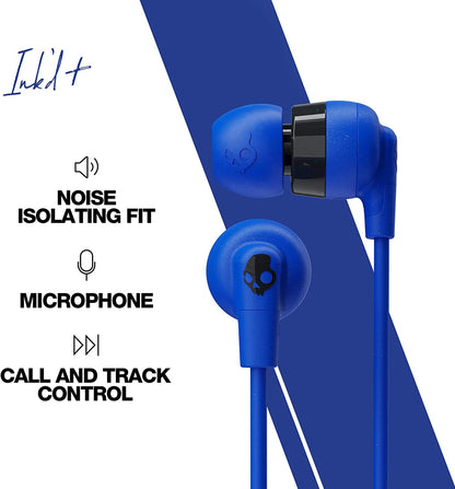 Skullcandy Ink'd+ Wired Earphones with Microphone, Cobalt